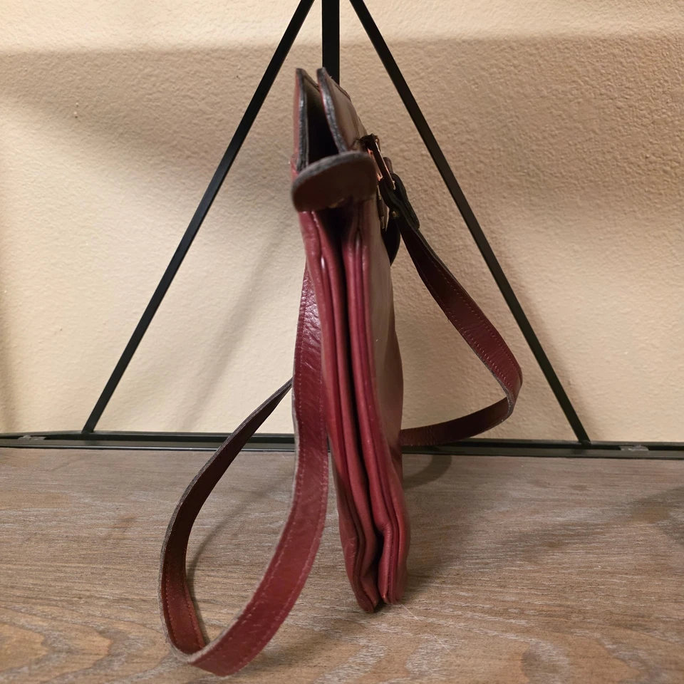 Bolso de Hombro VintageAigner Cuero Borgoña Elegante Cartera Clásica Foto 4 de 4