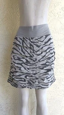 Wearables by XCVI Trace Skirt Women's Size Large L  Grey Zebra Print