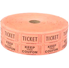 Double Roll Raffle Tickets- Roll of 2000 Tickets- Orange