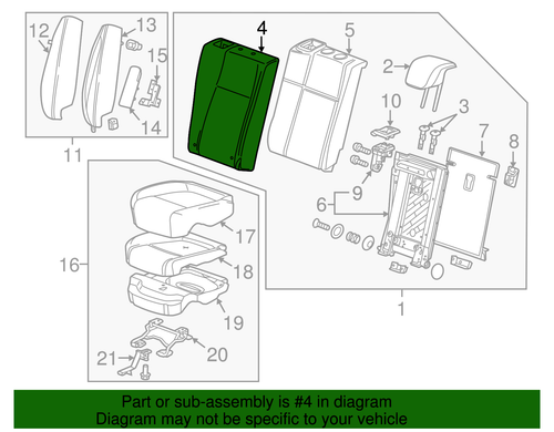 Genuine GM Medium Titanium Passenger Side Rear Seat Back Cover 95083278 - Picture 2 of 2