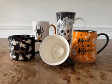 Halloween Coffee Mugs, Ghost Spider Skull Skeleton Designs, Choice