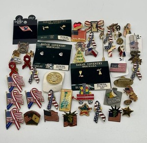 Large Vintage Patriotic & Americana Pin Lot – 35+ Pieces