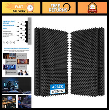 4 Pack Soundproof Foam Panels 48"x24"x2" High Density Acoustic Wall Panels for