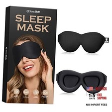 Sleep Mask for Side Sleepers, 3D Contoured Eye Mask for Sleeping, Soft Black
