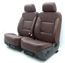 2015 - 2020 Chevy Tahoe Premier Front Power Heated Cooled Brown Leather Seats