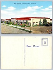 Post Exchange Fort Sam Houston Texas Vintage Linen Postcard 1940s Military