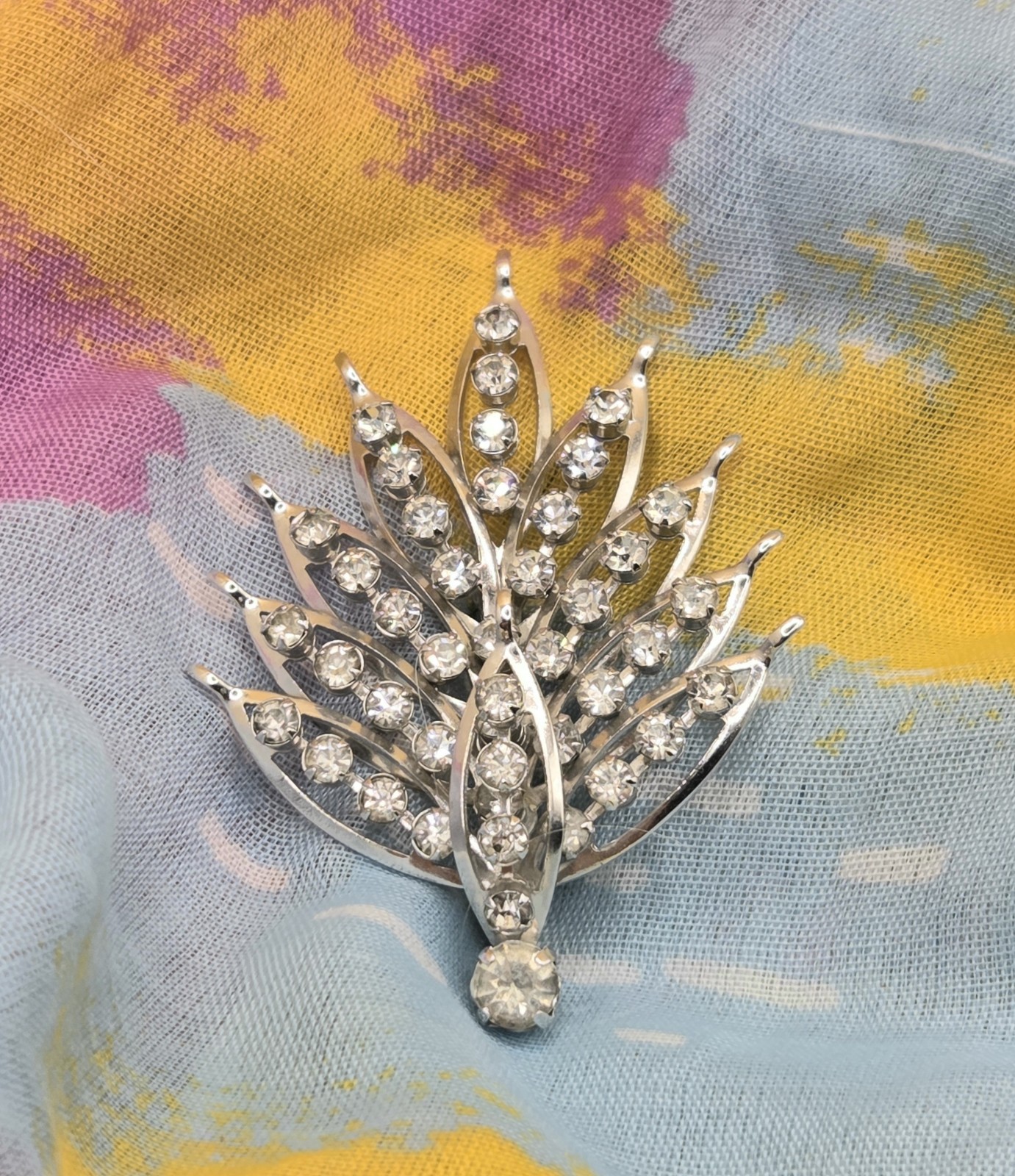 Vintage Clear Rhinestone Christmas Tree Pin | eBay