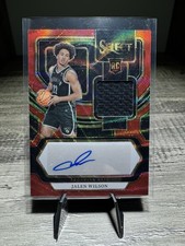 2023-24 Panini Select #RJ-WIL Jalen Wilson Rookie Jersey Auto Red Wave Prizms