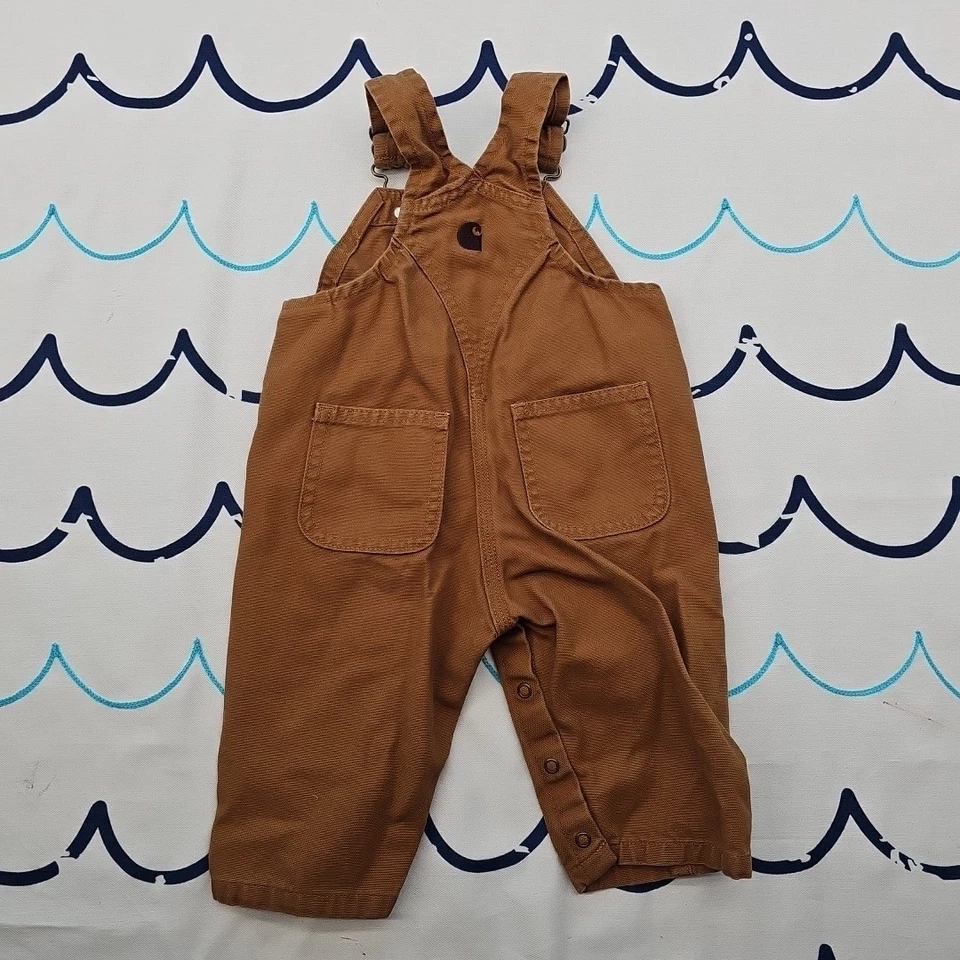 Mono de lona marrón tostado Carhartt para niños pequeños talla 6 meses Foto 3 de 4