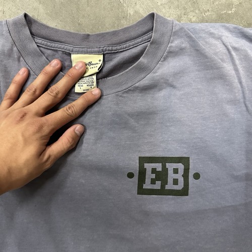 Vintage 90s Eddie Bauer Shirt Size Large Faded Blue Oversized Boxy Outdoors - Picture 5 of 9