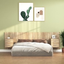 Tête de Lit avec Armoires Sonoma Gris Bois d'Ingénierie Murale Chambre vidaXL