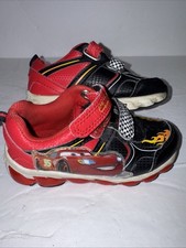 Cars Disney Pixar Boys Light-Up Shoes Sneakers Toddlers Black/Red Sz 8 Used