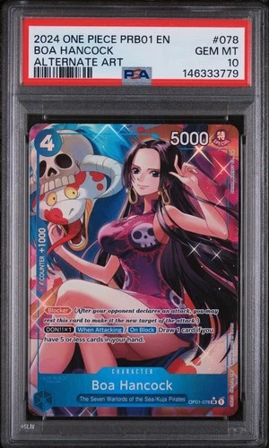 2024 ONE PIECE PRB01 EN BOA HANCOCK ALT ART OP01 #078 PSA 10 GEM MINT