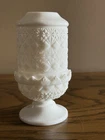 Fenton Olde Virginia Fine Cut Block Milk Glass Fairy Lamp Vintage