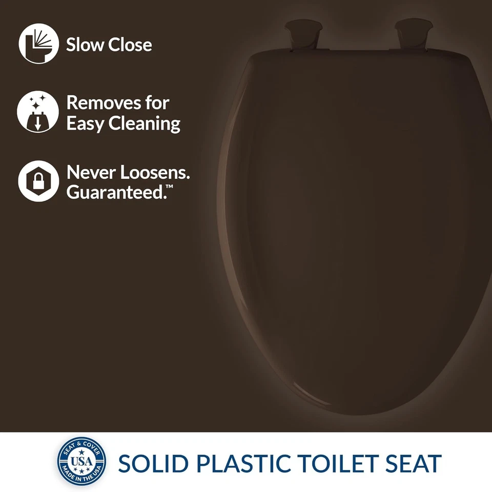 Elegant Espresso Brown Slow Close Toilet Seat - Elongated Shape for Any Bathroom - Image 4 of 4