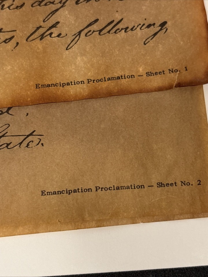Emancipation Sign Emancipation Proclamation And Lincoln’s Second Inaugural Address Copy’s ...