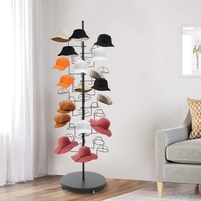 Metal Hat Rack Freestanding Hat Display Stand For 35 Hat Display Rack ...