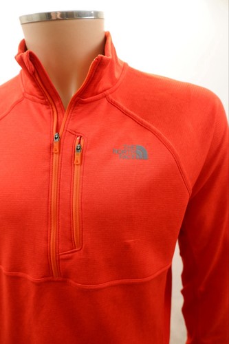 North Face Herren 1/4 Zip Top Base Layer Pullover Gr. M Medium Orange Flashdry - Bild 2 von 10