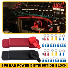 2Pc 12 Bus Way Bar Terminal Block 12V DC 180A Power Distribution Car Boat Marine