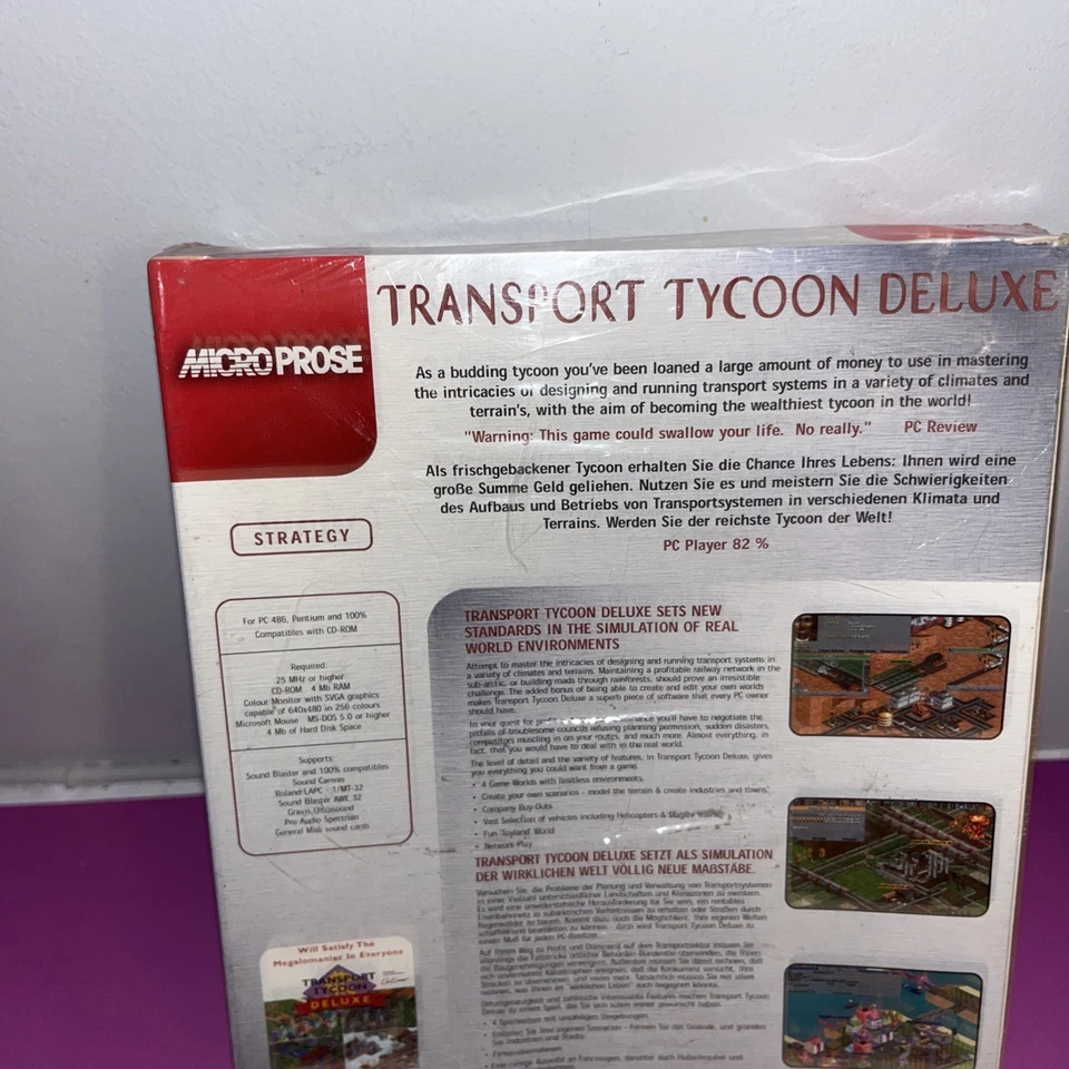 Transport Tycoon Deluxe PC CD-ROM Big Box NEW & SEALED 1995 rare hasbro vintage - Image 3 of 4
