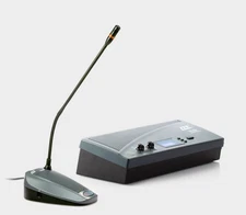 Complete Wired Conference System - Power unit, chairman, and four delegate units