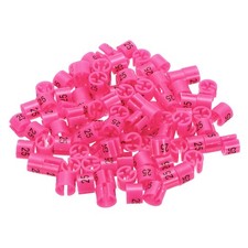 100 Pack Clothes Hanger Marker Number 25 Size Tag Fit 3mm Rod Rose Red