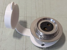 Sea Dog Line Chrome Brass Polarized 12v Cable Outlet w/Cap 426143-1 NEW