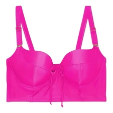Smart & Sexy - Longline Bikini Swim Top (36D) - Underwire, Fuchsia Sizzle