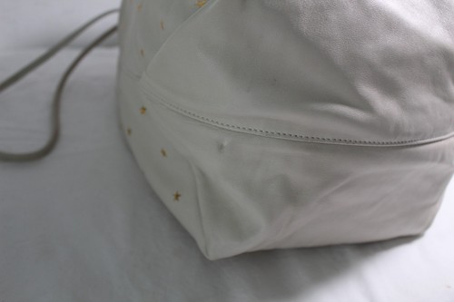 Saint Laurent Teddy Drawstring Leather Gold Star Shoulder Bag Bucket YSL Ivory - Picture 14 of 19