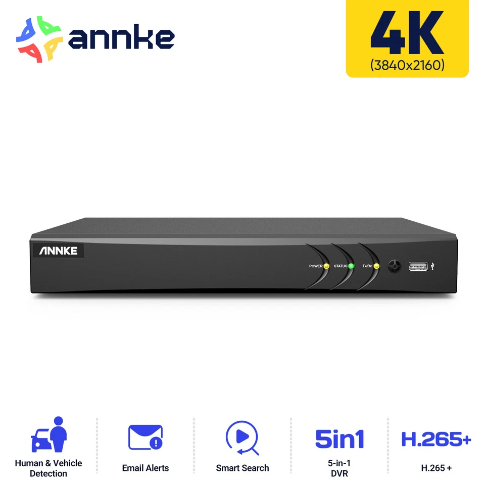 ANNKE 8CH 4K 8MP 5IN1 H.265+ DVR Video Recorder for CCTV Security Camera System - Image 2 of 4