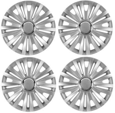 Set Of 4 Silver 15-Inch Wheel Trims / Hub Caps - Fits Ford Transit Connect