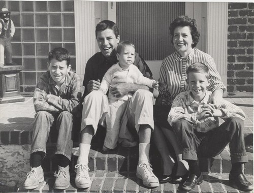 Jerry Lewis 1950's with wife Patti and children Original 7x9 Photo Stamped