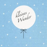 20 Servietten Baby Junge Taufe Geburt Kleines Wunder Blau Tischdeko Bunt 33X33Cm