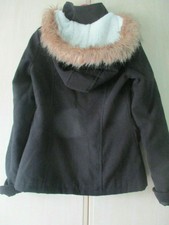 Ladies Kangol Black Hooded Coat Uk Size 8