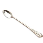 Rose Point by Wallace Sterling Silver individual Iced Beverage Spoons 7.5"