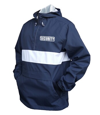 Security Zipped Pocket Anorak with Reflective Decoration Front and Back