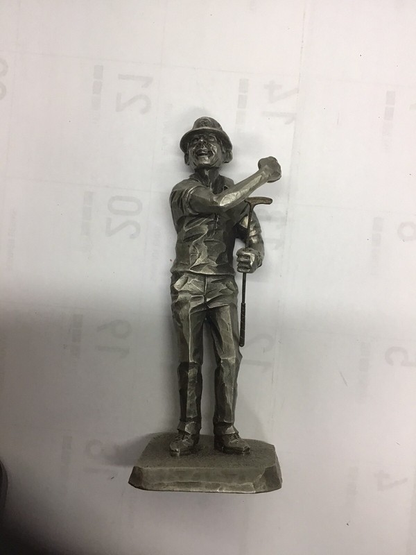 VTG Hudson Pewter Golfer Statue Phillip Kraczkowski #133 6" Desk Paper Weight