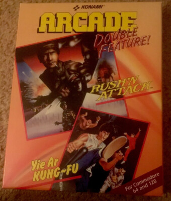RARE ARCADE DOUBLE FEATURE-KONAMI-COMMODORE 64 -CIB,TESTED IN NICE CONDITION!
