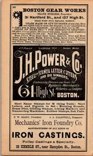 JH Power & Co Steel Stencil Cutters BOSTON GEAR WORKS  1894 Boston Almanac Ad