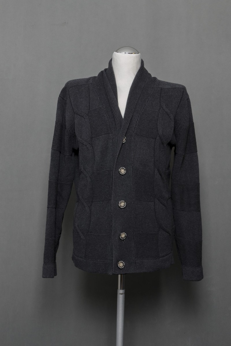 JACK JONES Herren Cardigan Strickjacke L grau antrazit V-Neck