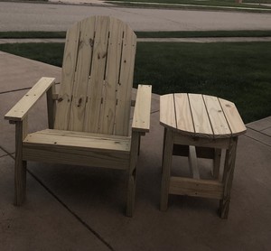 Handcrafted Adirondack Chair And Side Table Ebay