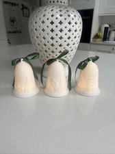 Home Reflections Set of 3 Pre-lit Porcelain Bells Woodland Theme New Christmas