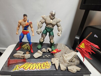 Superman vs Doomsday DC ICONS Death of Superman Deluxe Action Figure Set *READ*