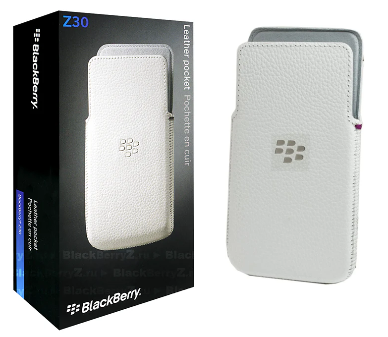 Official BlackBerry Z30 Leather Pocket Case Cover White ACC-57196