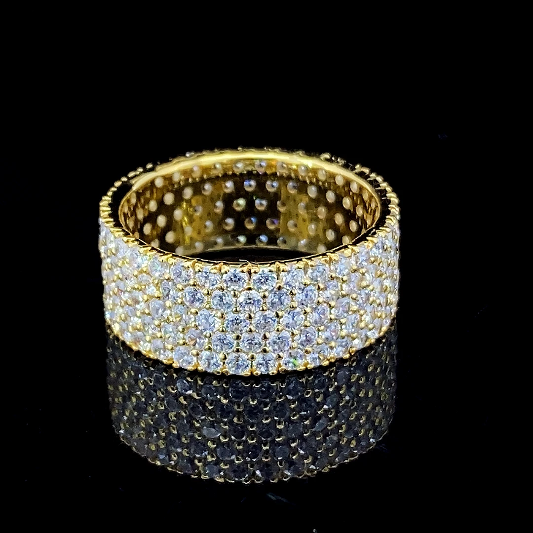 Anello Da Uomo In Argento 925 Placcato Oro Giallo 14K &ndash; Diamante Creato 1 Ct Solitario Mignolo