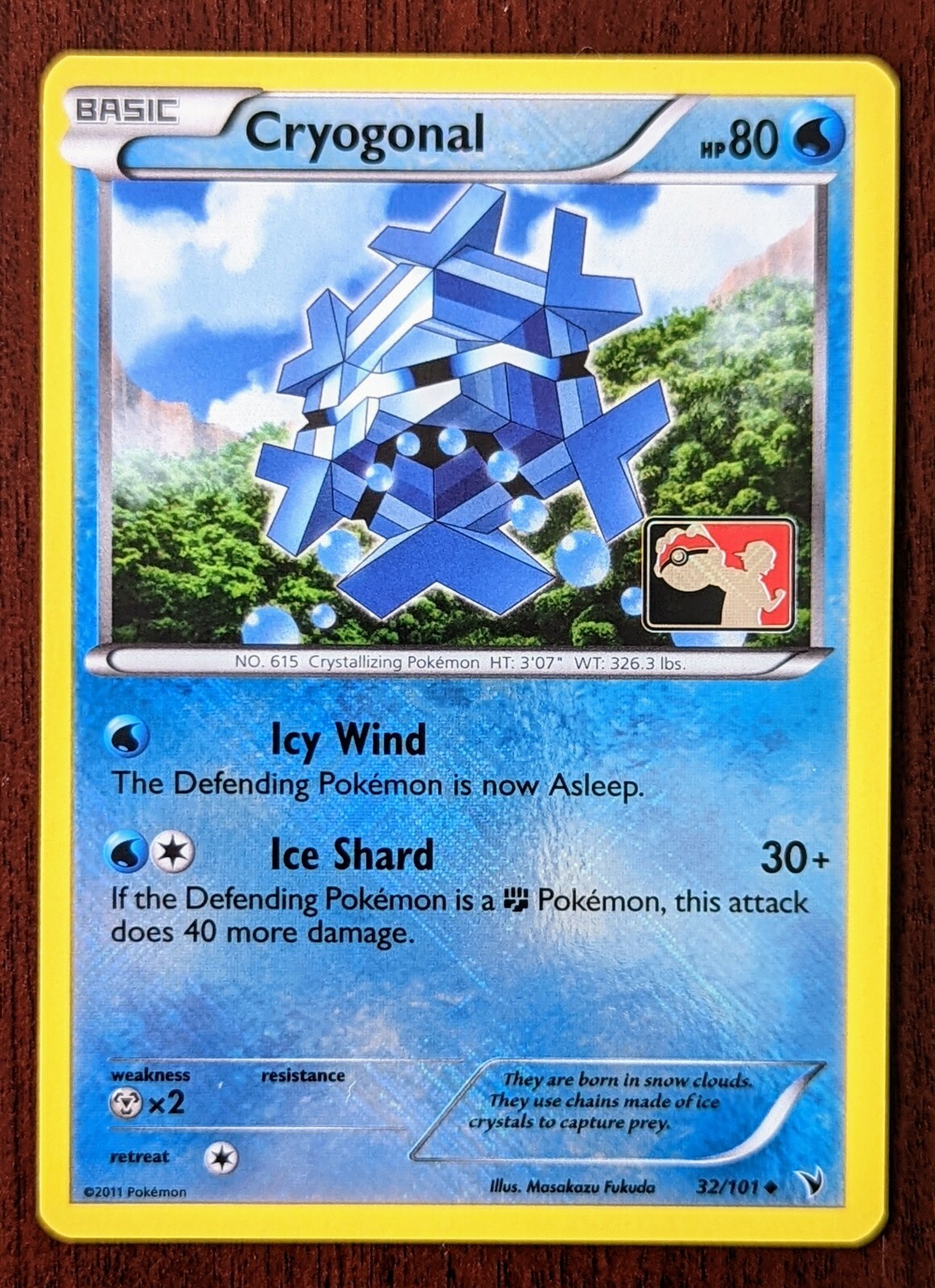 Pokemon League Promo Cryogonal 32/101 Crosshatch Promo Reverse Holo - 2012 - NM