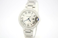 CARTIER BALLON BLEU 33MM AUTOMATIC STEEL DIAMOND ENCRUSTED WATCH REF:WSBB0044 4