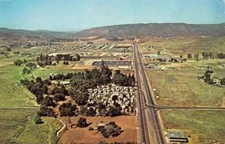 Poway California Aerial View of Poway Valley Color Photochrome Vintage PC U2169
