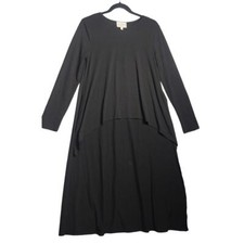 Hayden Dress Womens Size Small Black Maxi Stretch Rayon Spandex Long Sleeve