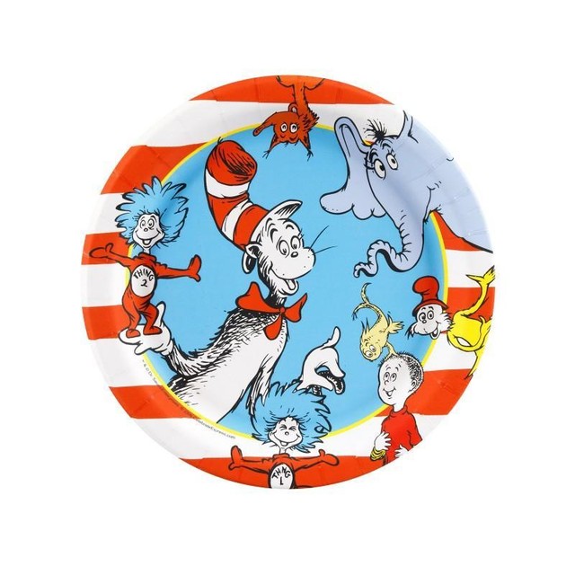 Cat in the Hat Dr Seuss Party PLATES CAKE Birthday Supplies 8PC